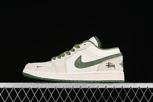 All categories Air Jordan Jordan series basketball shoes Air Jordan 1 Low High-end customized low-top sneakers Air Jordan 1 Low AJ1 Joe 1 Stussy joint-Milu Zhuba High-end customized low-top retro basketball shoes DM5688-102